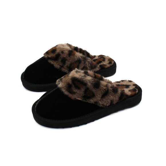 Style & Co Black/Leopard Slippers - Picture 3 of 7